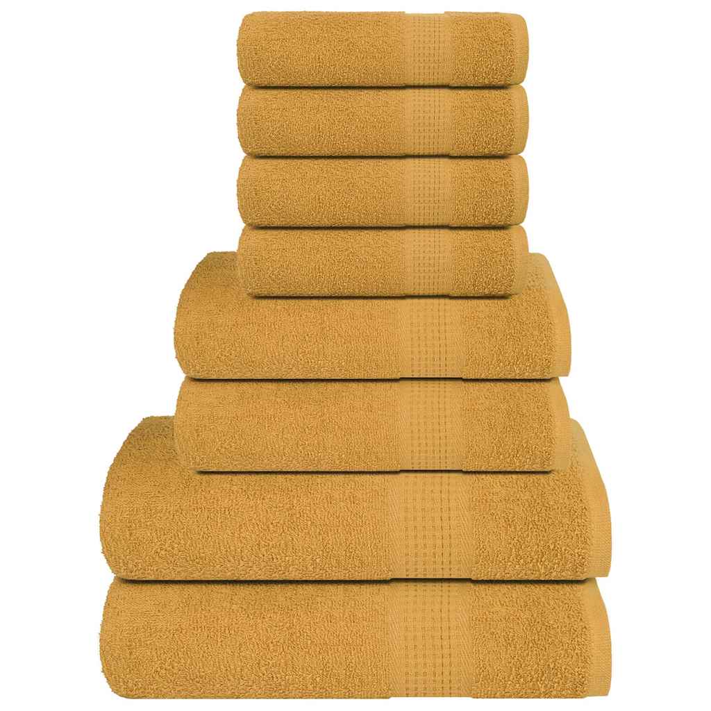 Vidaxl 8-piece towel set 360 g m² 100% cotton gold colored
