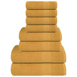 Vidaxl 8-piece towel set 360 g m² 100% cotton gold colored