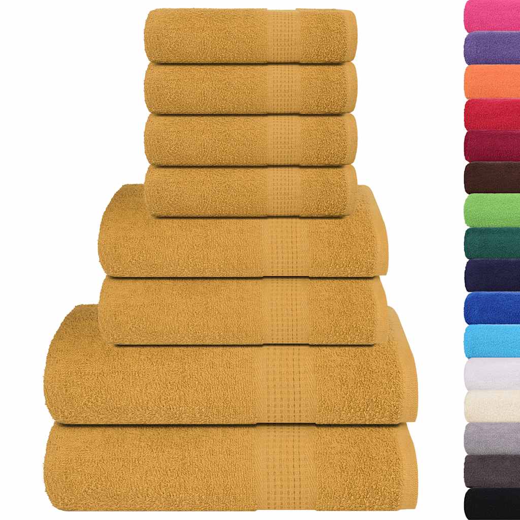 Vidaxl 8-piece towel set 360 g m² 100% cotton gold colored