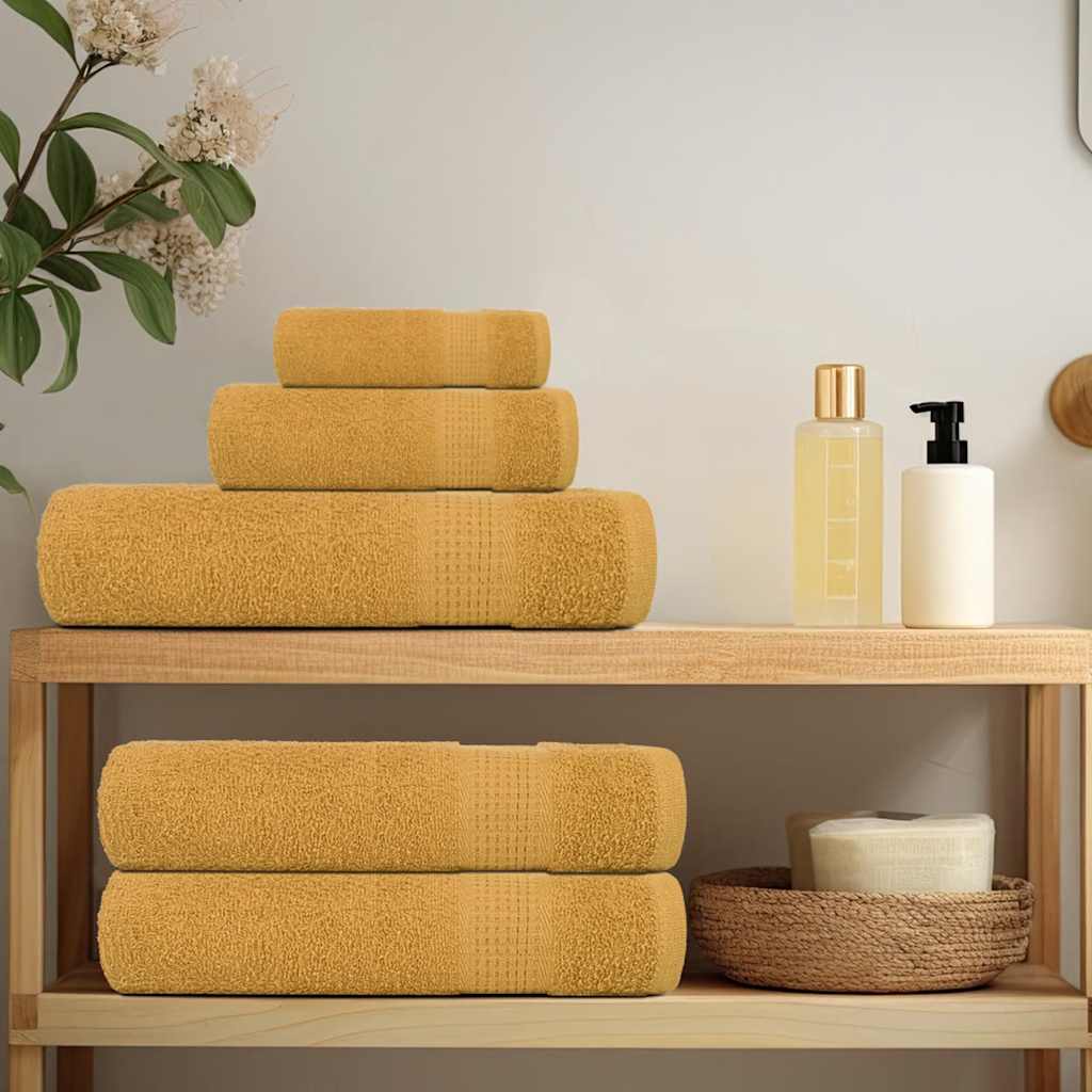 Vidaxl 8-piece towel set 360 g m² 100% cotton gold colored