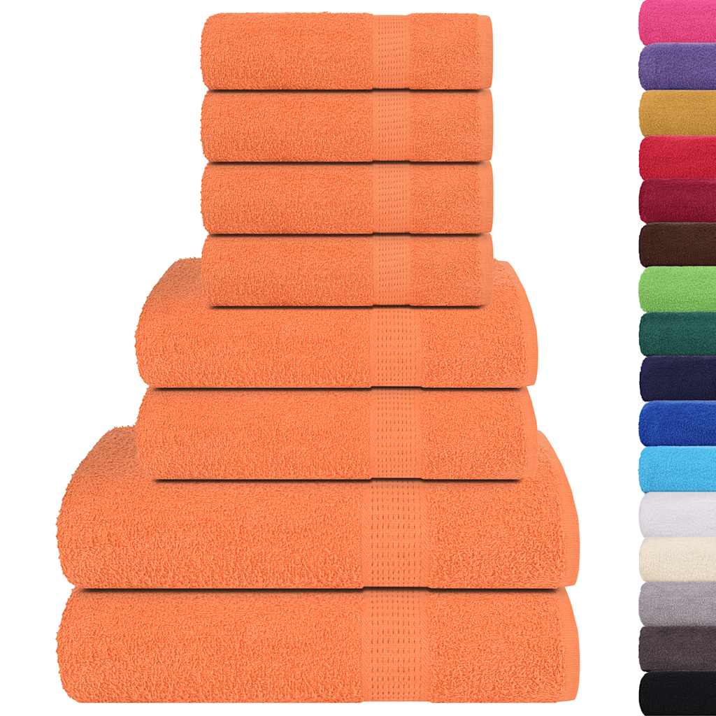 Vidaxl 8-piece towel set 360 g m² 100% cotton orange