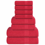 Vidaxl 8-delna brisača set 360 g m² 100% bombažni rdeč