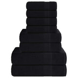 Vidaxl 8-piece towel set 360 g m² 100% cotton black