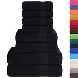 Vidaxl 8-piece towel set 360 g m² 100% cotton black