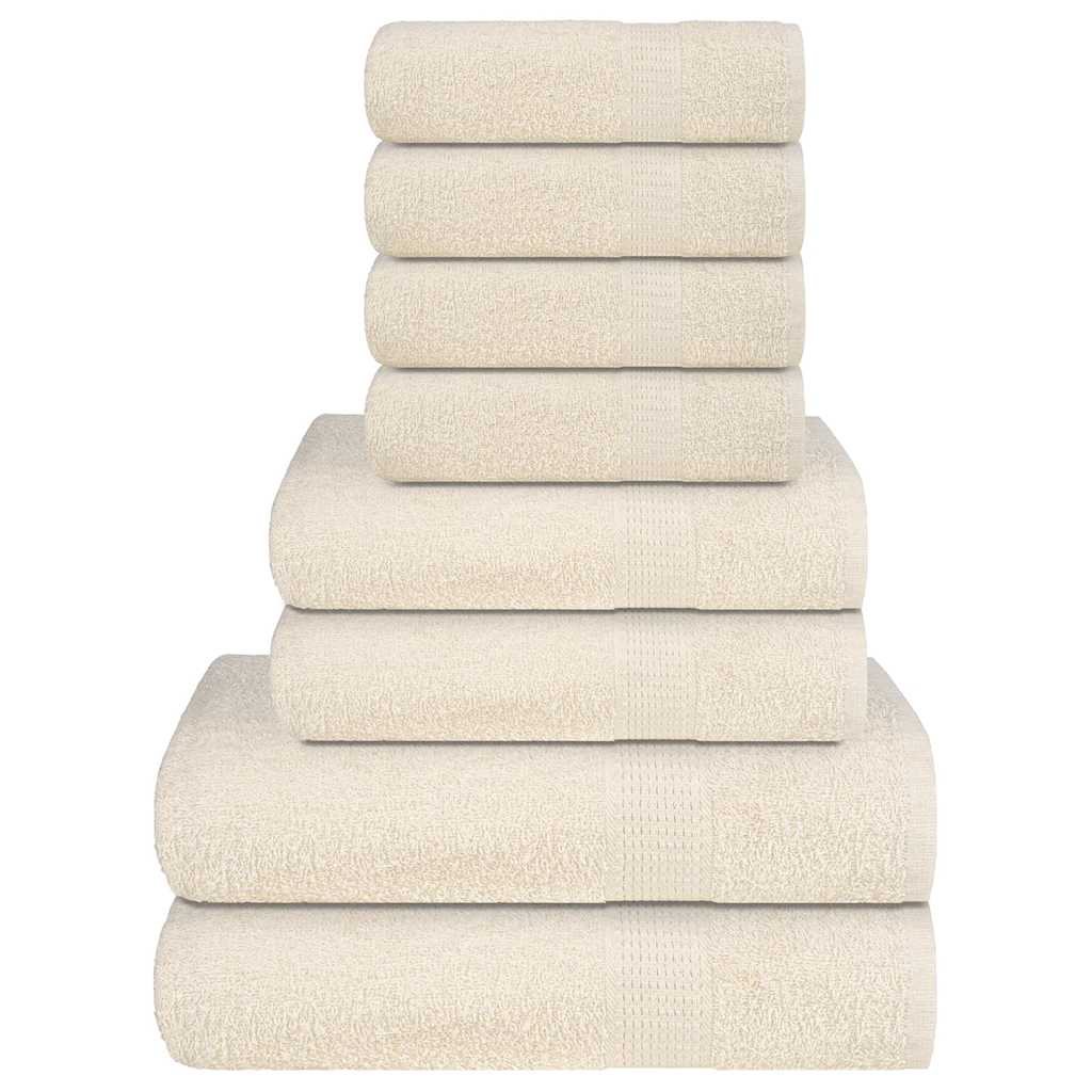 Vidaxl 8-piece towel set 360 g m² 100% cotton cream-colored