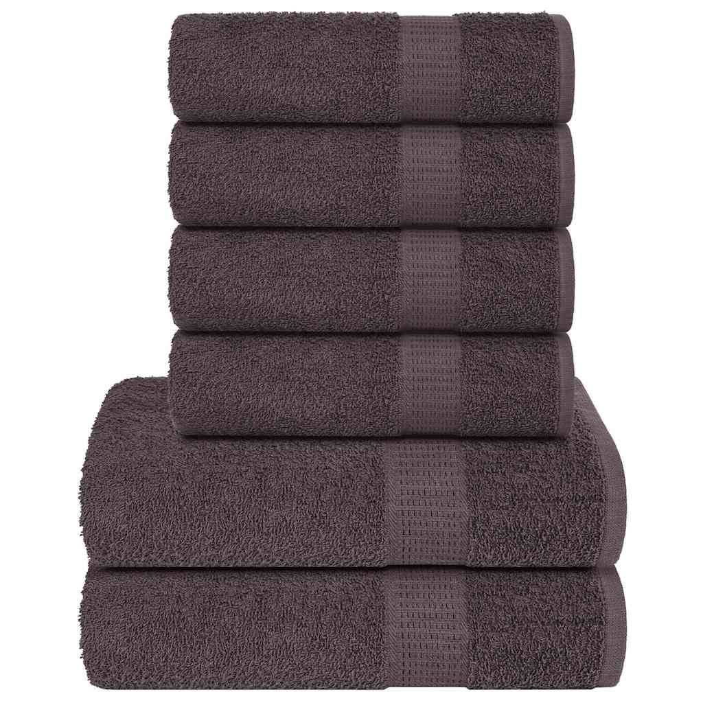 Vidaxl 6-Stéck Handduchsuch 360 g m² ass 100% Kotteng anthraider faarweg