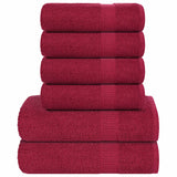 Vidaxl 6-piece towel set 360 g m² 100% cotton burgundy red