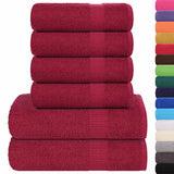 Vidaxl 6-piece towel set 360 g m² 100% cotton burgundy red