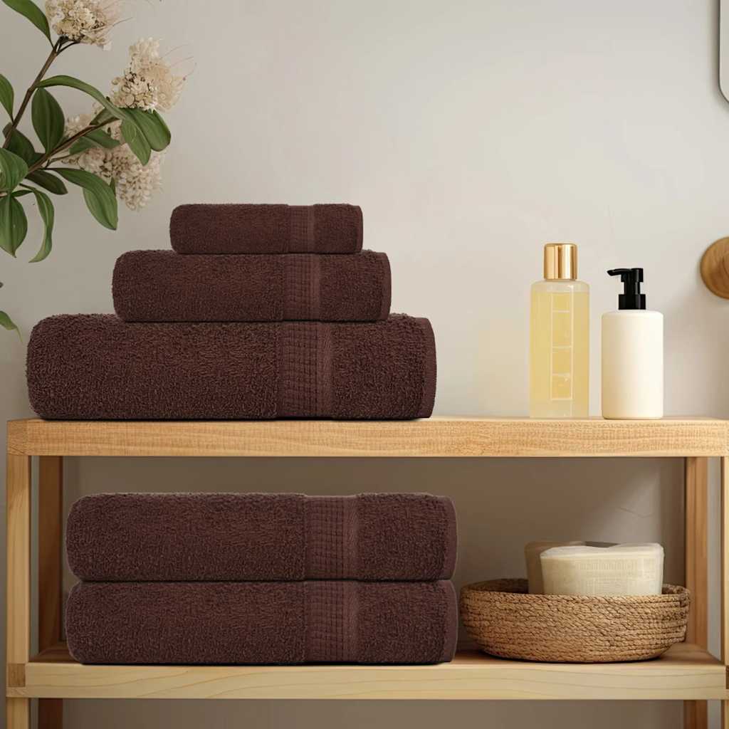 Vidaxl 6-piece towel set 360 g m² 100% cotton brown