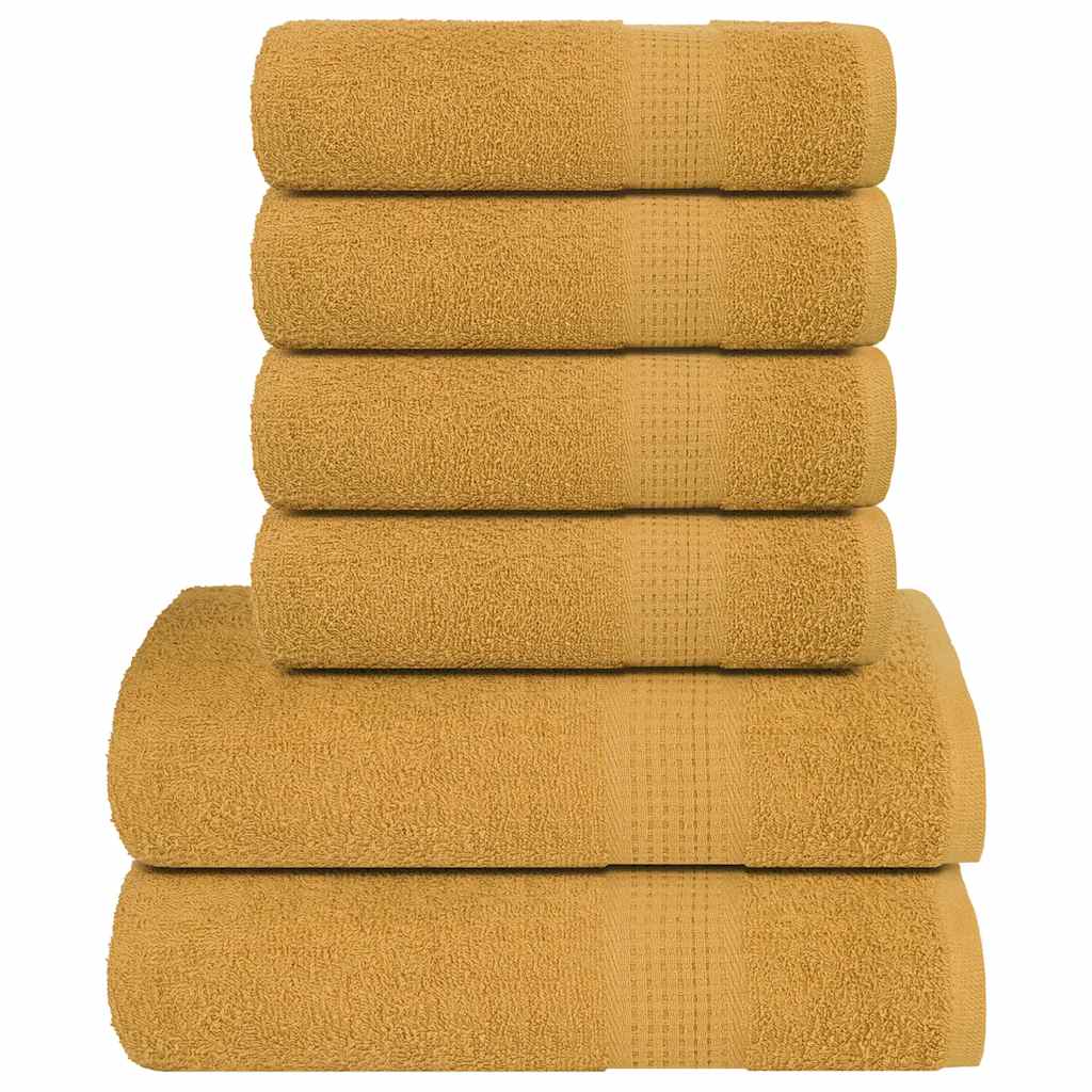 Vidaxl 6-piece towel set 360 g m² 100% cotton gold colored