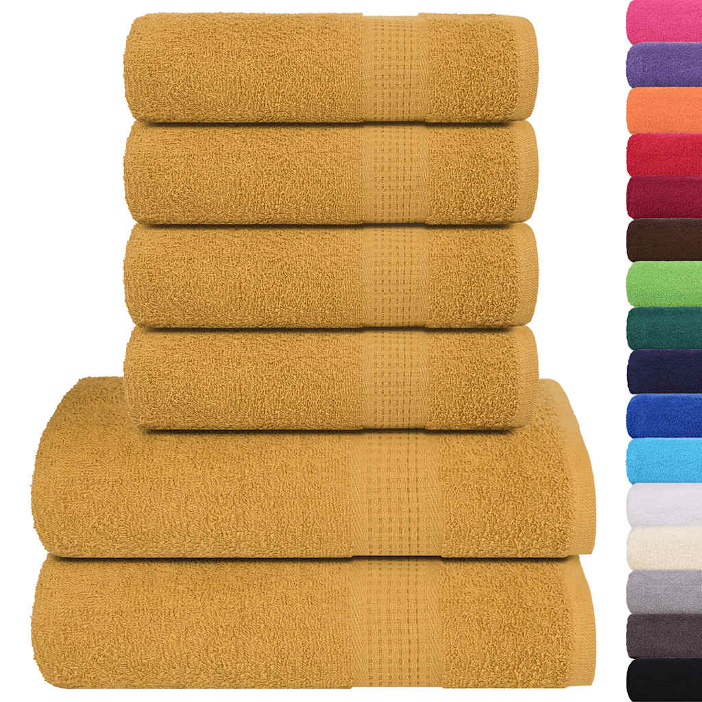Vidaxl 6-piece towel set 360 g m² 100% cotton gold colored