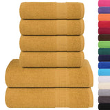 Vidaxl 6-piece towel set 360 g m² 100% cotton gold colored
