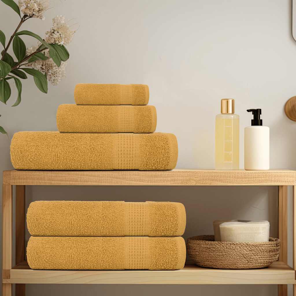 Vidaxl 6-piece towel set 360 g m² 100% cotton gold colored