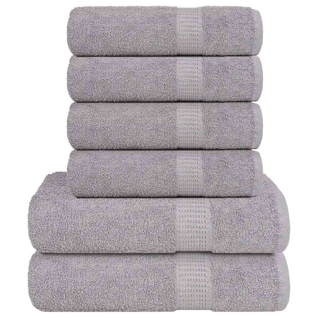 Vidaxl 6-dílná ručník Set 360 g m² 100% bavlněný hnědá