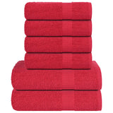 Vidaxl 6-piece towel set 360 g m² 100% cotton red