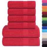 Vidaxl 6-piece towel set 360 g m² 100% cotton red