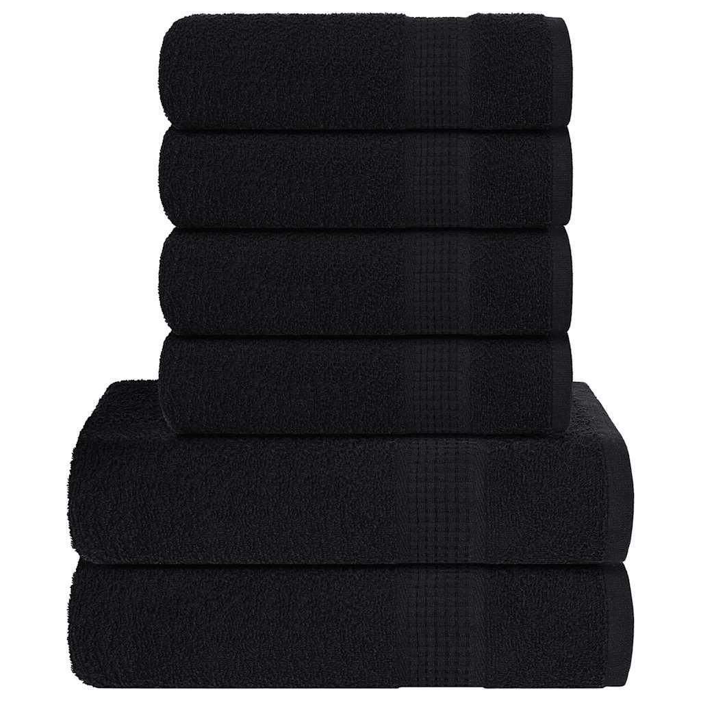 Bidaxl 6-stycks handduksset 360 g m² 100% bomullsvart