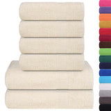 Vidaxl 6-piece towel set 360 g m² 100% cotton cream-colored