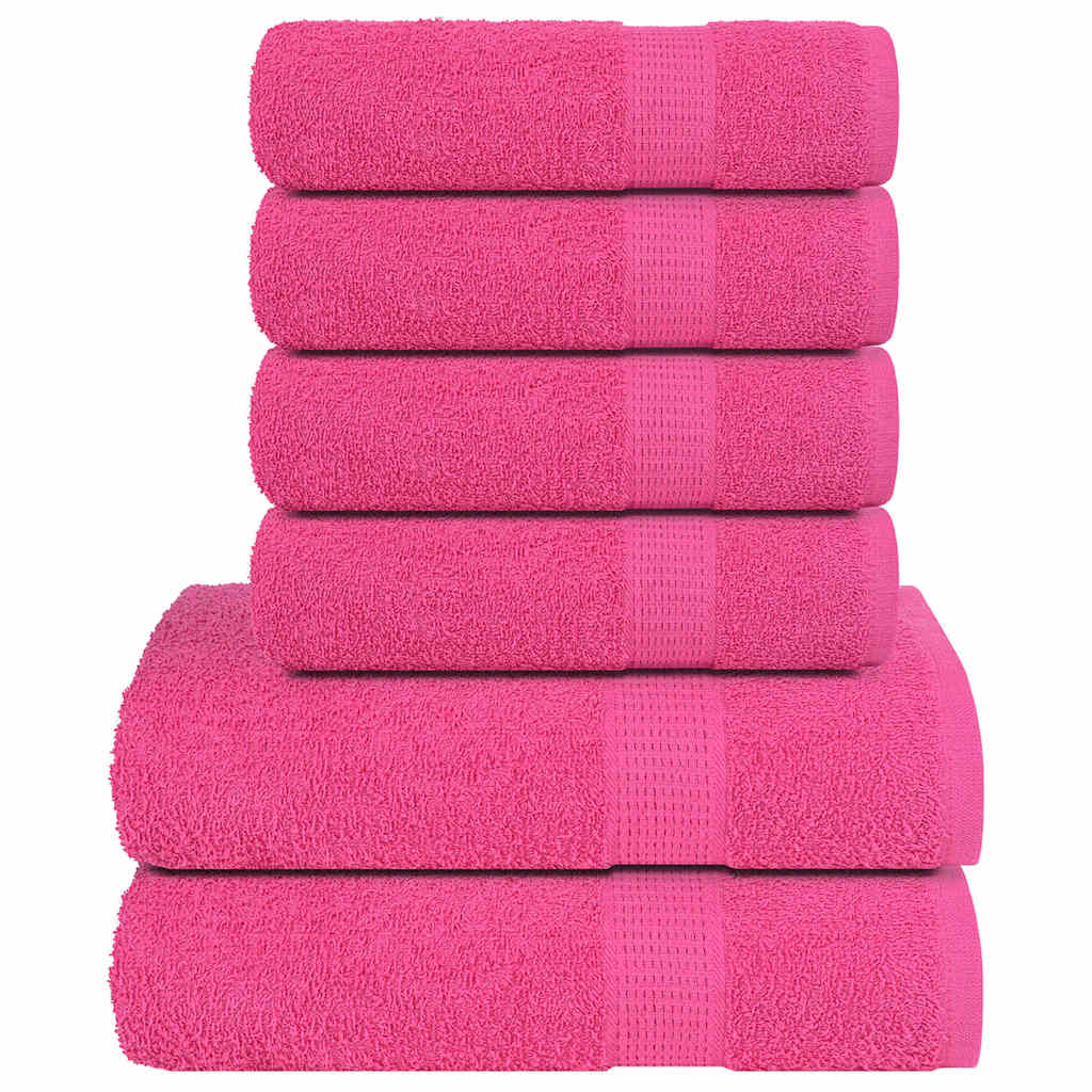 Vidaxl 12-delt håndkle sett 360 g m² 100% bomullrosa