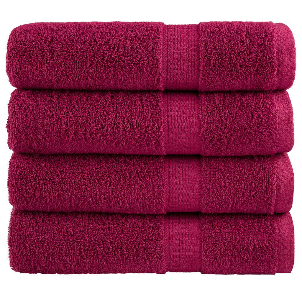 Vidaxl håndklæder Solund 4 PCS 600 g m² 50x100 cm Bordeaux Rød