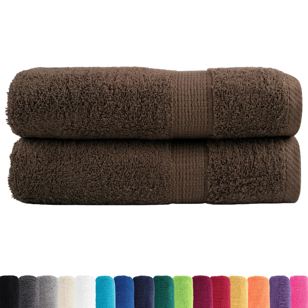 Vidaxl Bath towels Solund 2 pcs 600 g m² 100x150 cm brown