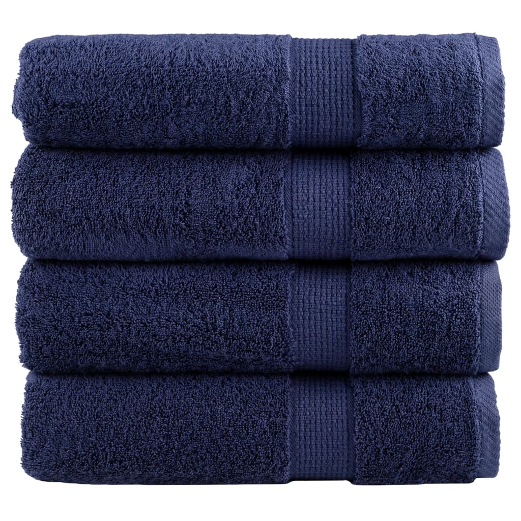 Vidaxl Bad Towel Folits 4 PCS 600 g m²pose 100x150 cm Marine Blo