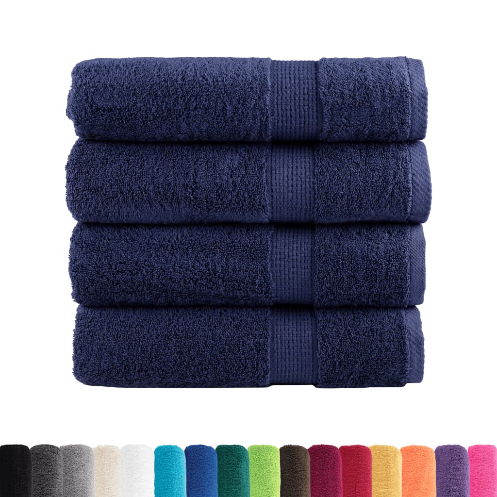 Vidaxl Bad Towel Folits 4 PCS 600 g m²pose 100x150 cm Marine Blo