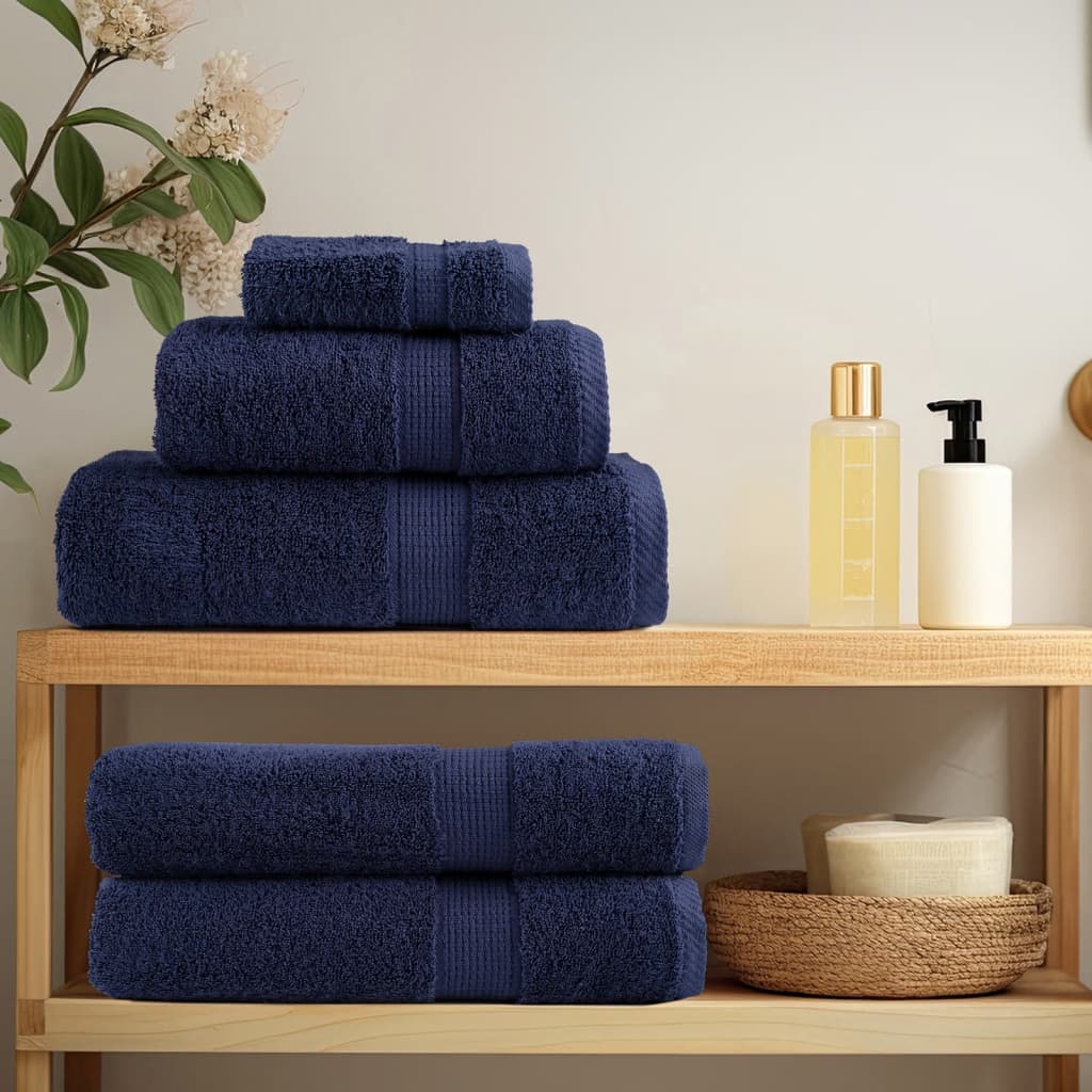 Vidaxl Bad Towel Folits 4 PCS 600 g m²pose 100x150 cm Marine Blo