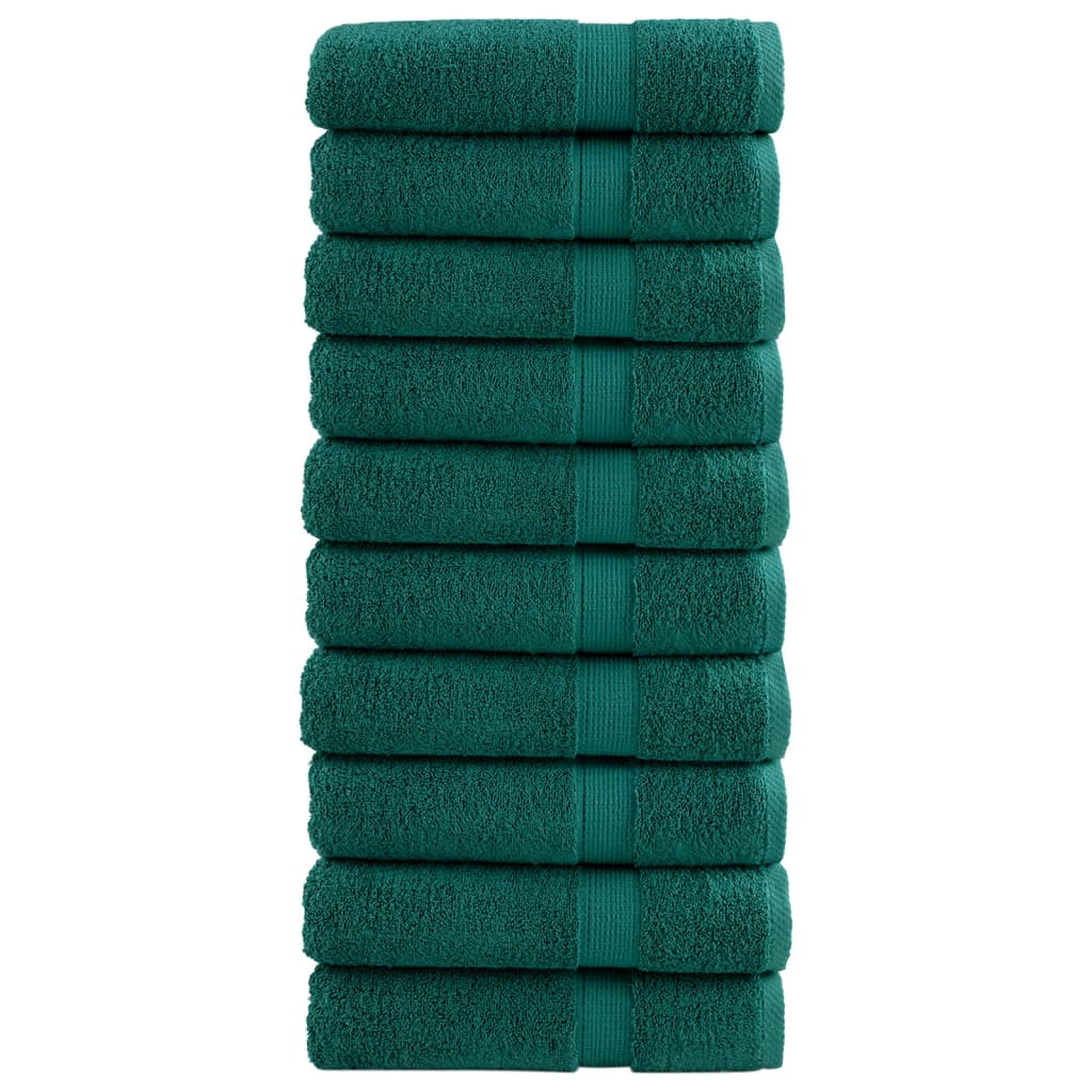 Vidaxl Bath towels Solund 10 st 600 g m² 70x140 cm green
