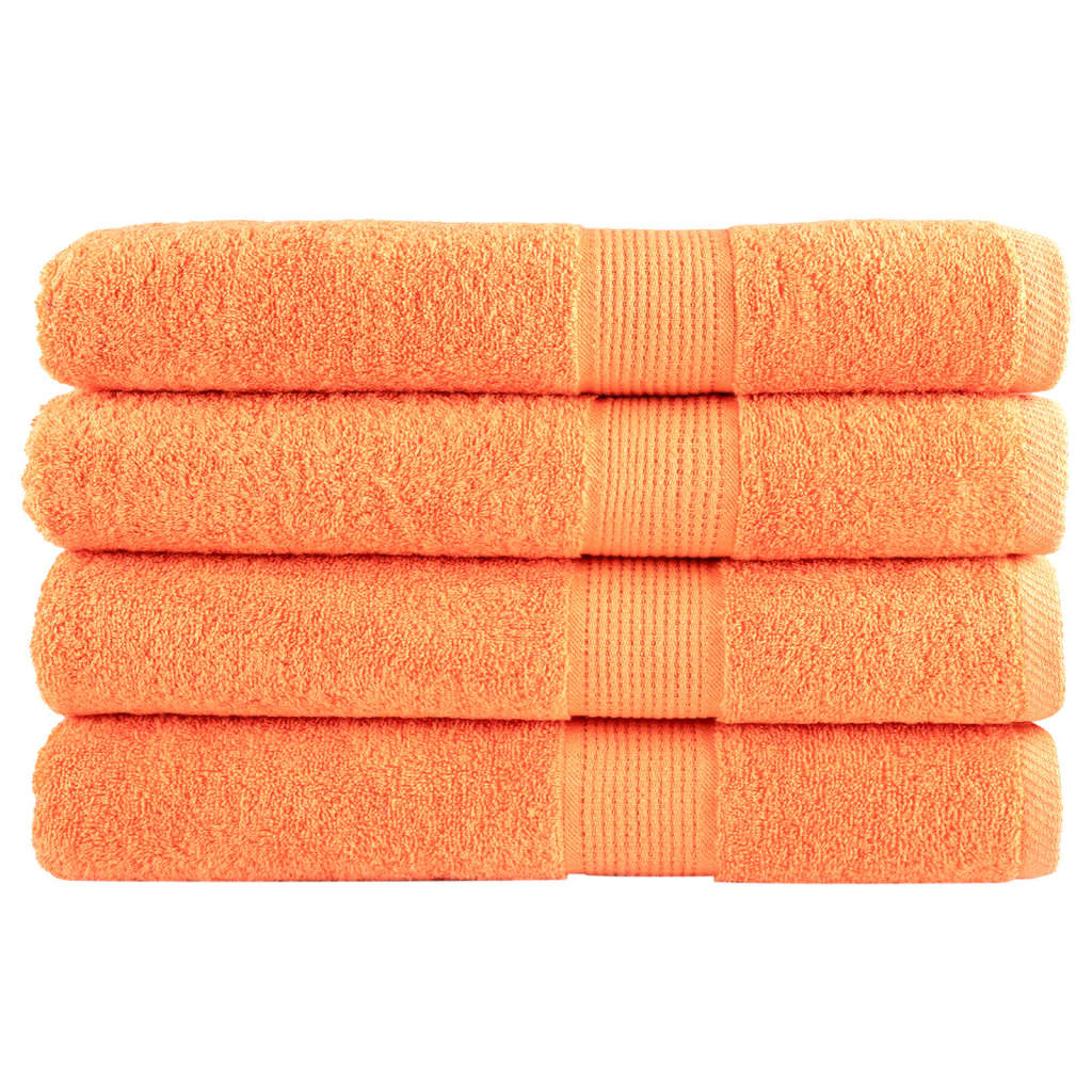 Vidaxl brisače Solund 4 St 600 g m² 100x200 cm oranžna