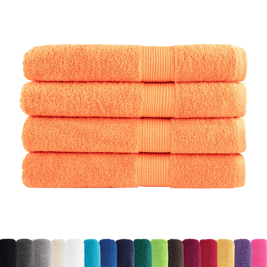 Vidaxl brisače Solund 4 St 600 g m² 100x200 cm oranžna