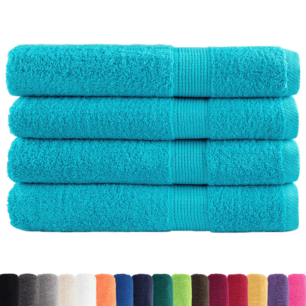 Vidaxl Sauna Cloths Solund 4 ks 600 g m² 80x200 cm tyrkysové
