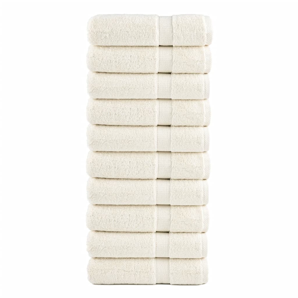 Vidaxl Towel Sole 10 PCs 600 g m²/x100 cm Crème -Colored