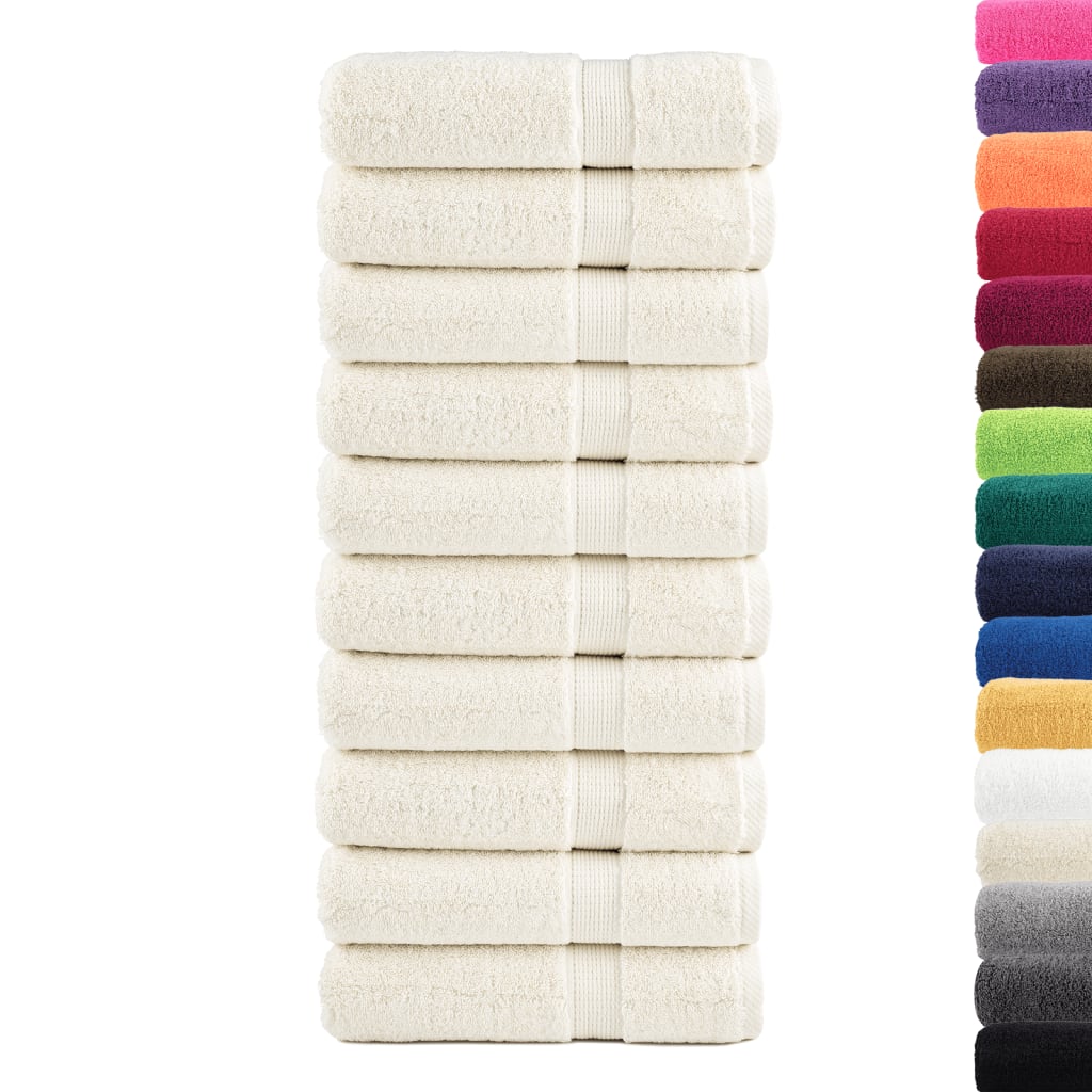 Vidaxl Towel Sole 10 PCs 600 g m²/x100 cm Crème -Colored