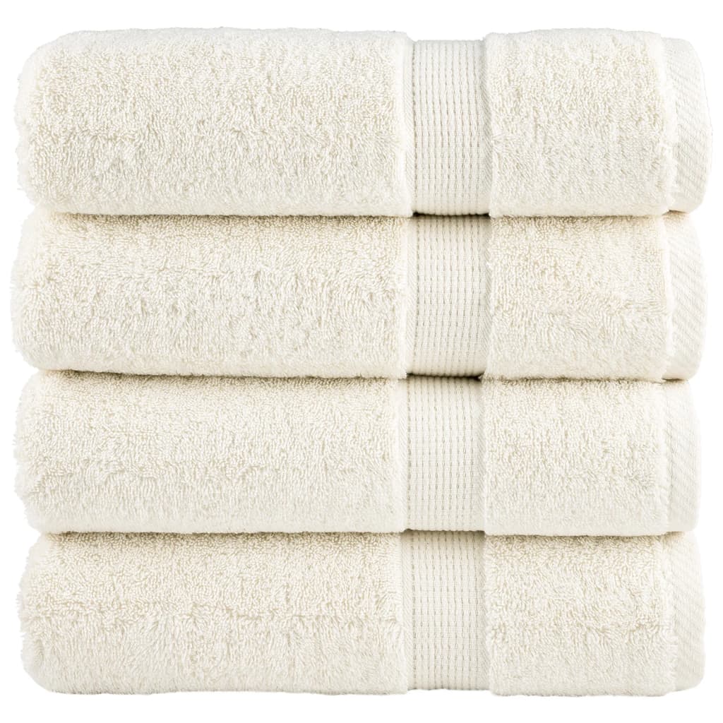 Serviettes de bain Vidaxl Solund 4 PCS 600 g m² 70x140 cm Crème -Colored