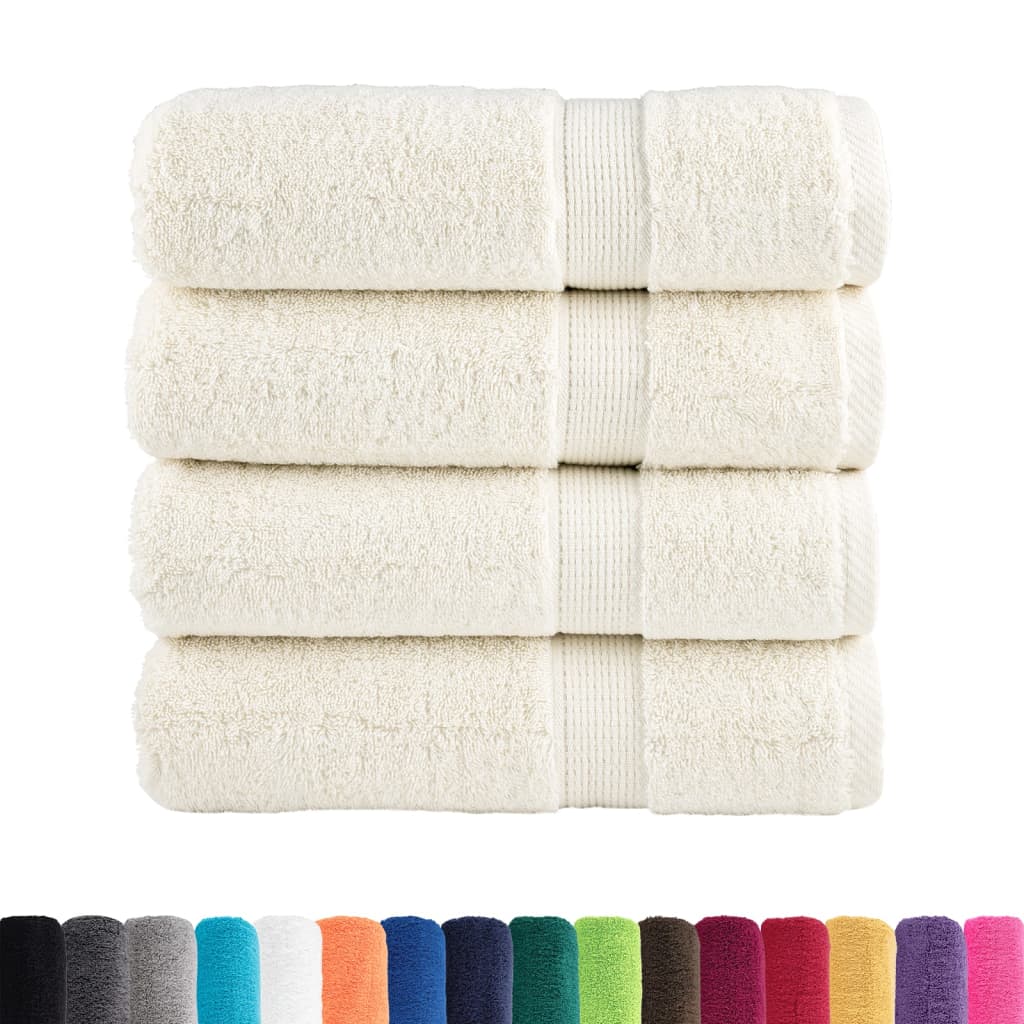 Serviettes de bain Vidaxl Solund 4 PCS 600 g m² 70x140 cm Crème -Colored