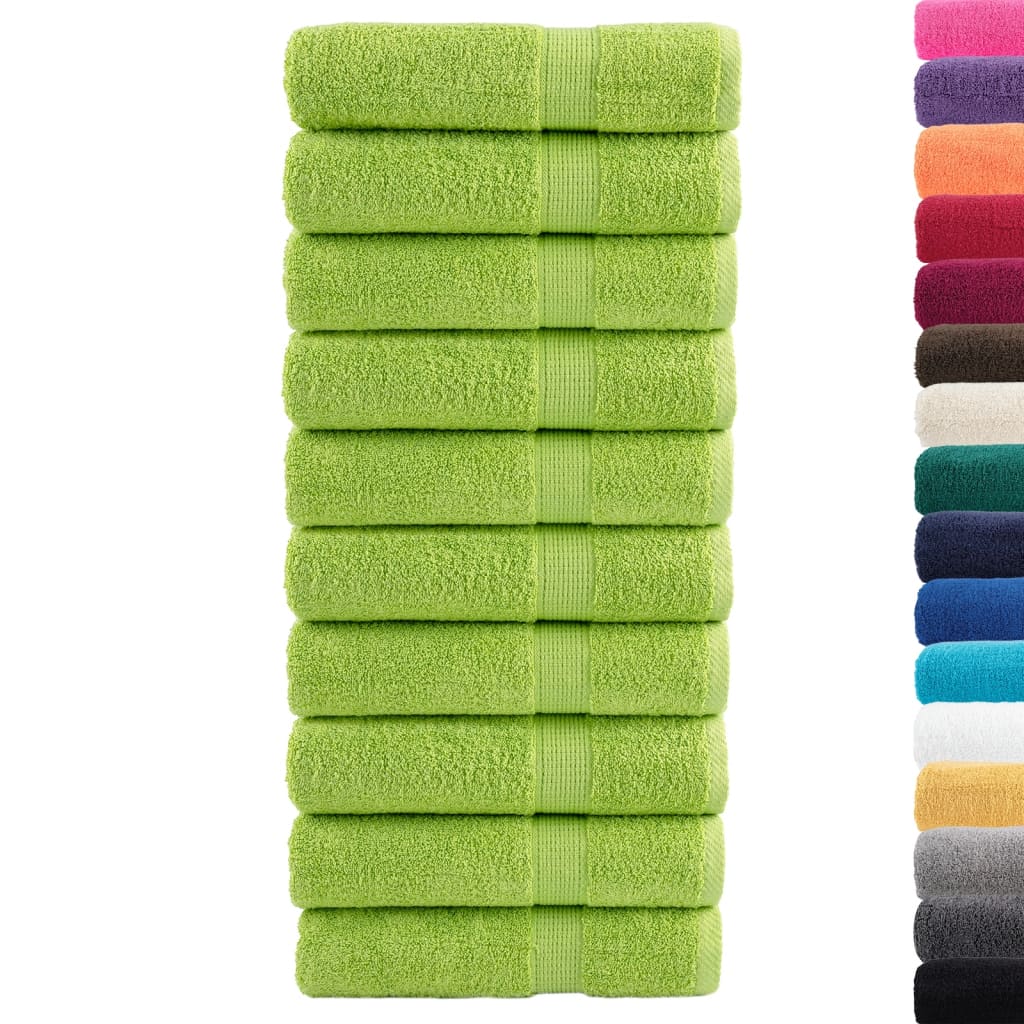 Vidaxl Towels Solund 10 pcs 600 g m² 50x100 cm apple green