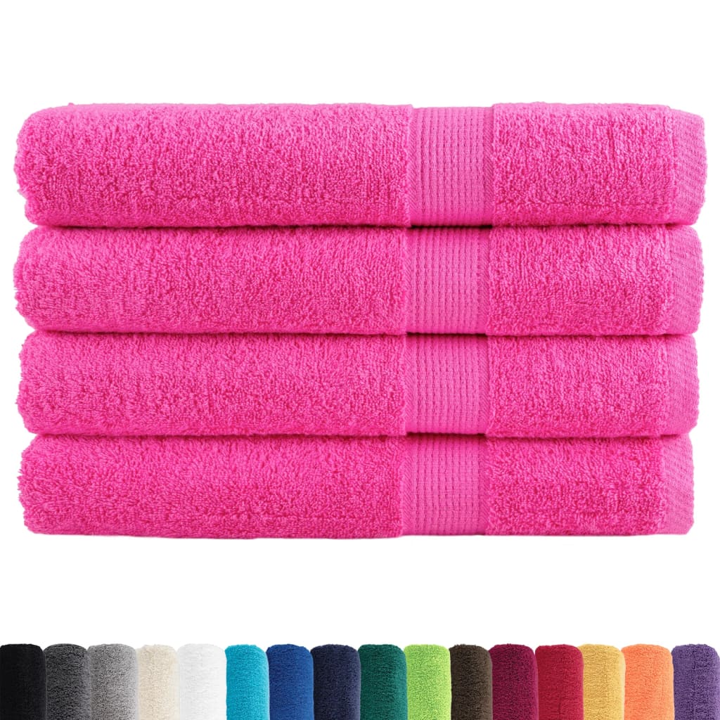 Vidaxl Handdicher Sole 4 st 600 g m² ass 100x200 cm rosa