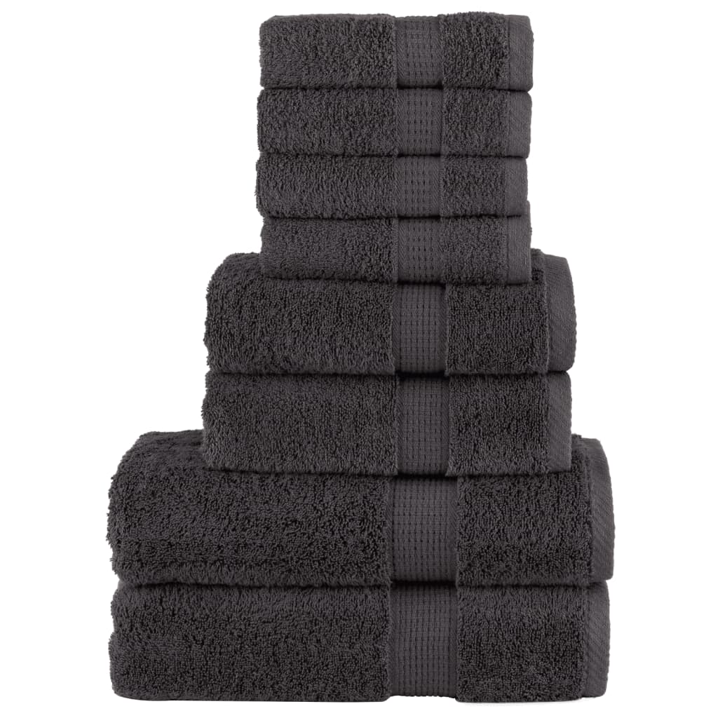 Vidaxl 8-Stück-Handtuch-Set Solund 600 g m² Anthrazitfarben