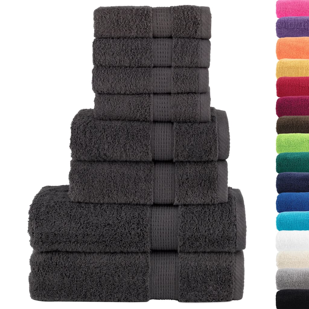 Vidaxl 8-Stück-Handtuch-Set Solund 600 g m² Anthrazitfarben