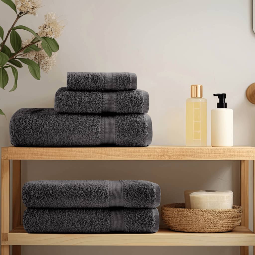 Vidaxl 8-Stück-Handtuch-Set Solund 600 g m² Anthrazitfarben