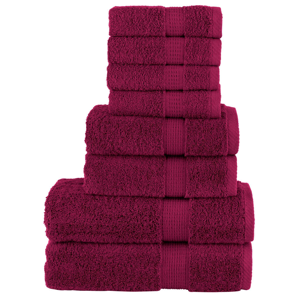 Vidaxl 8-piece towel set Solund 600 g m² Bordeaux red