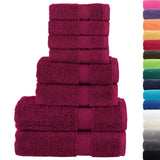 Vidaxl 8-piece towel set Solund 600 g m² Bordeaux red