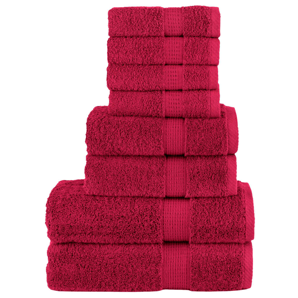 Vidaxl 8-piece towel set Solund 600 g m² Red