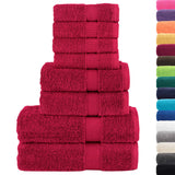 Vidaxl 8-piece towel set Solund 600 g m² Red