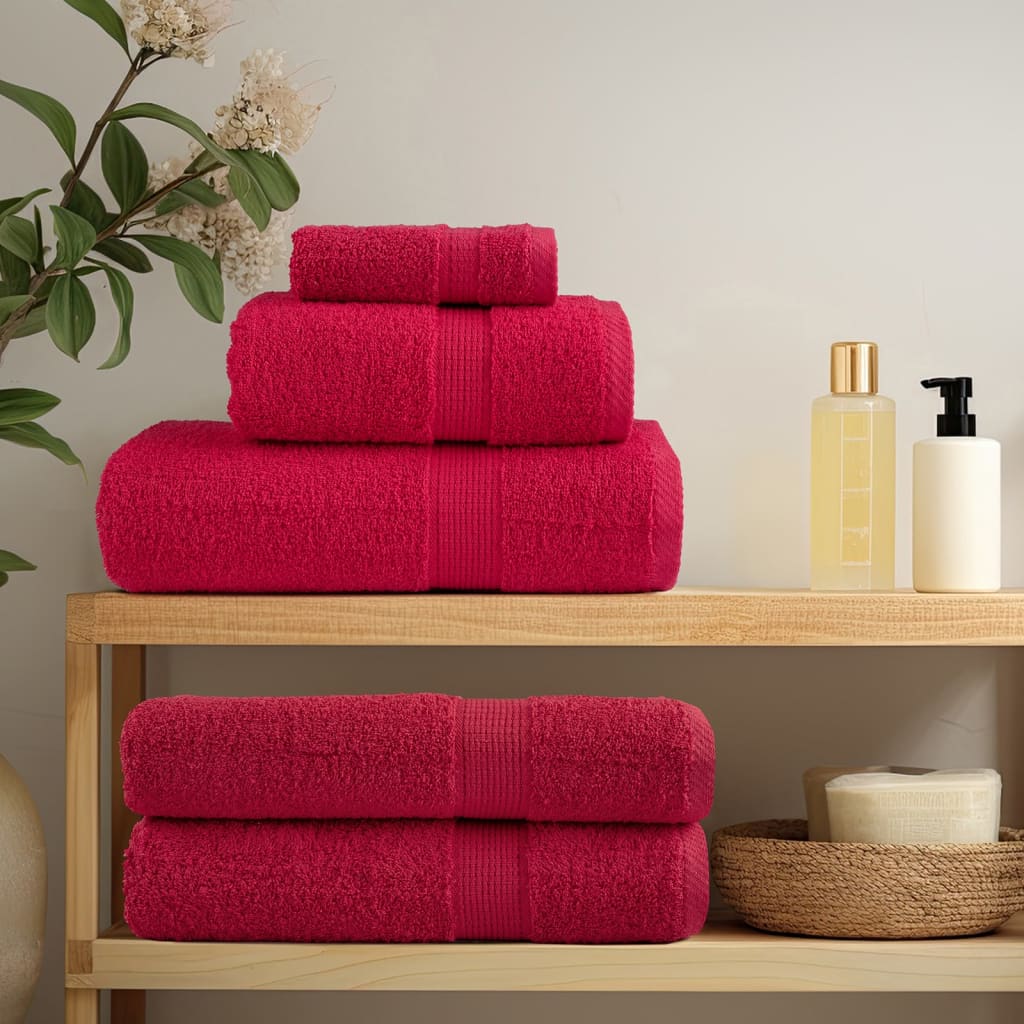 Vidaxl 8-piece towel set Solund 600 g m² Red