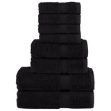 Vidaxl Set di asciugamani a 8 pezzi Solund 600 g m² nero