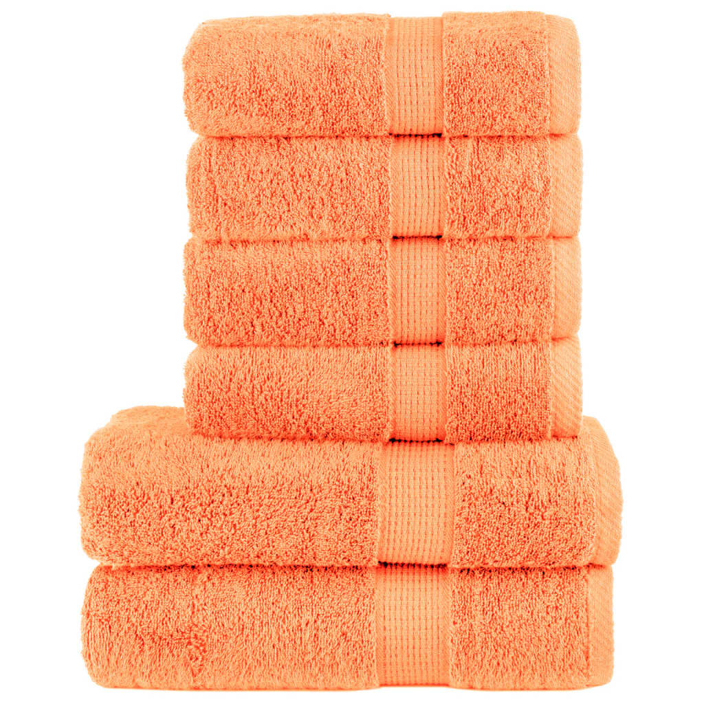 VidaXL 6-teiliges Handtuchset solide 600 g m² Orange