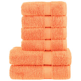 VidaXL 6-teiliges Handtuchset solide 600 g m² Orange
