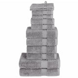 Bidaxl 12-delad handduksset Solund 600 g m² grå